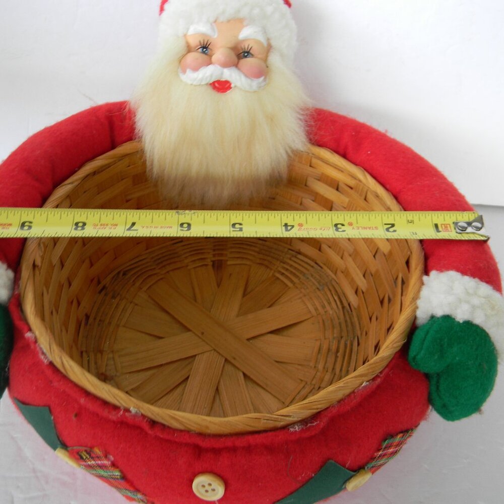 VINTAGE SANTA BASKET/PLANT HOLDER CHRISTMAS HOLIDAY - Picture 3 of 6